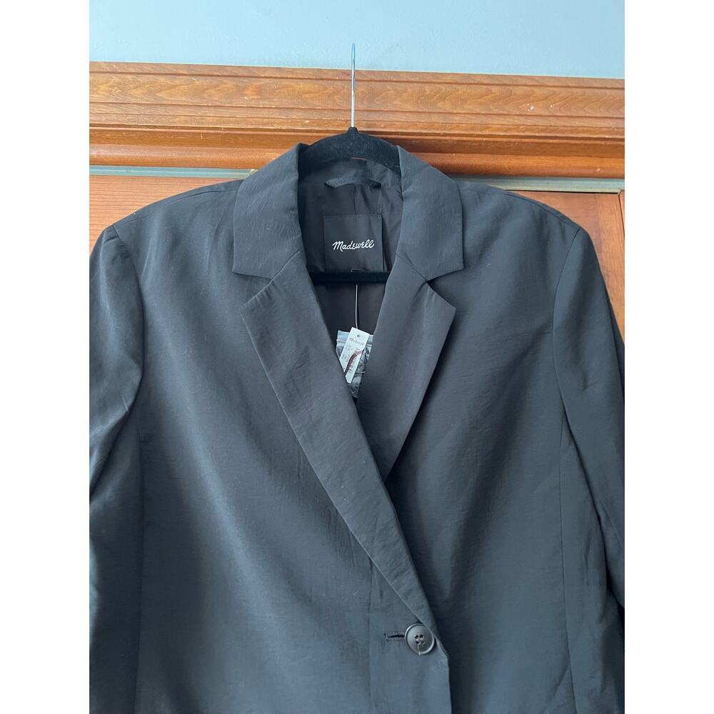 NWT Madewell Women's The Relaxed Blazer Softdrape Modal True Black Size S - Picture 5 of 13